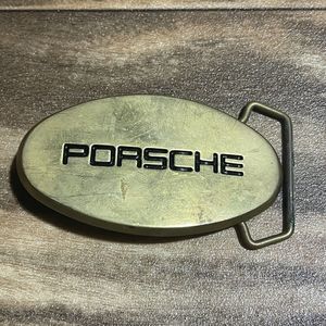 Porsche Promo Belt Buckle Iconic 70s Solid Brass Vintage Baron Taiwan